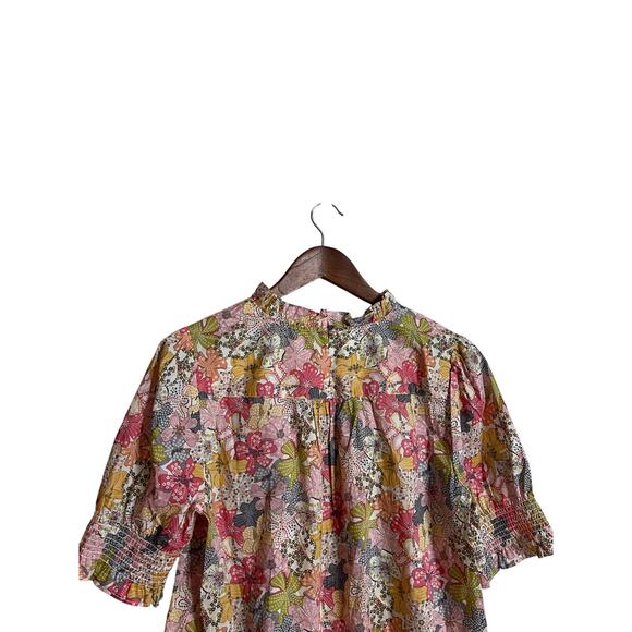 J.Crew Liberty Fabrics Smocked Puff-Sleeve in Liberty Mauve Womans Small - Picture 6 of 12